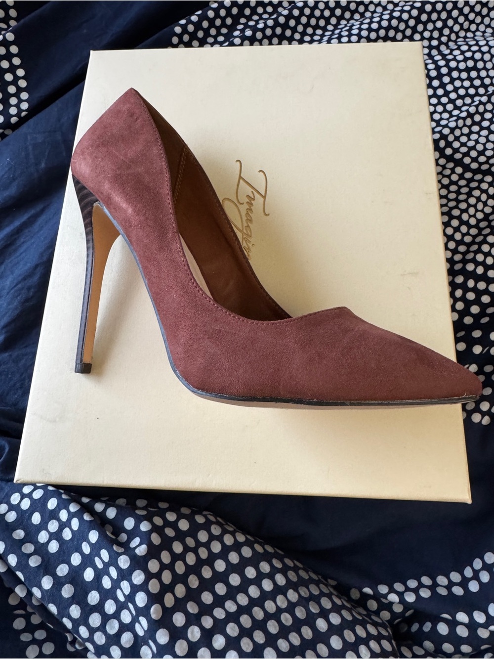 Shoe Dazzle Brown Microsuede Pointed-Toe Pump